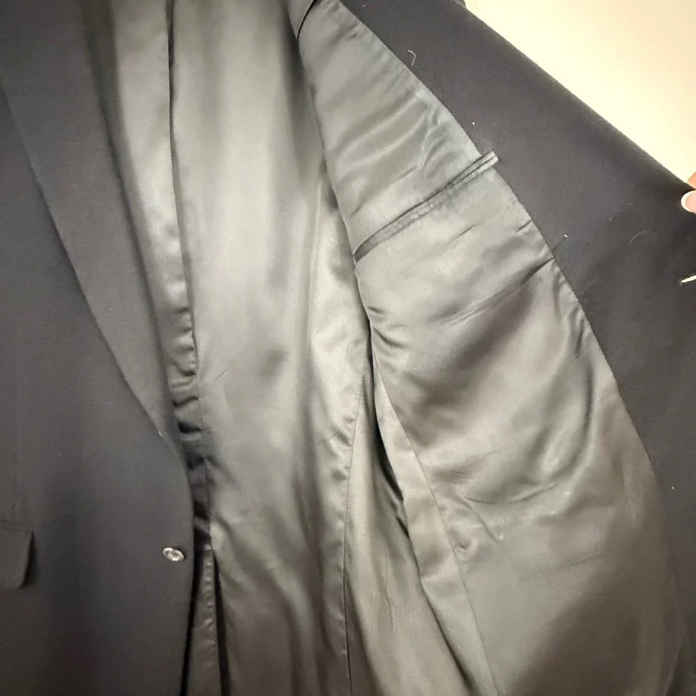 Jos A Bank 100% Cashmere Black Gordon Blazer Sport Coat Jacket Two Button 43L